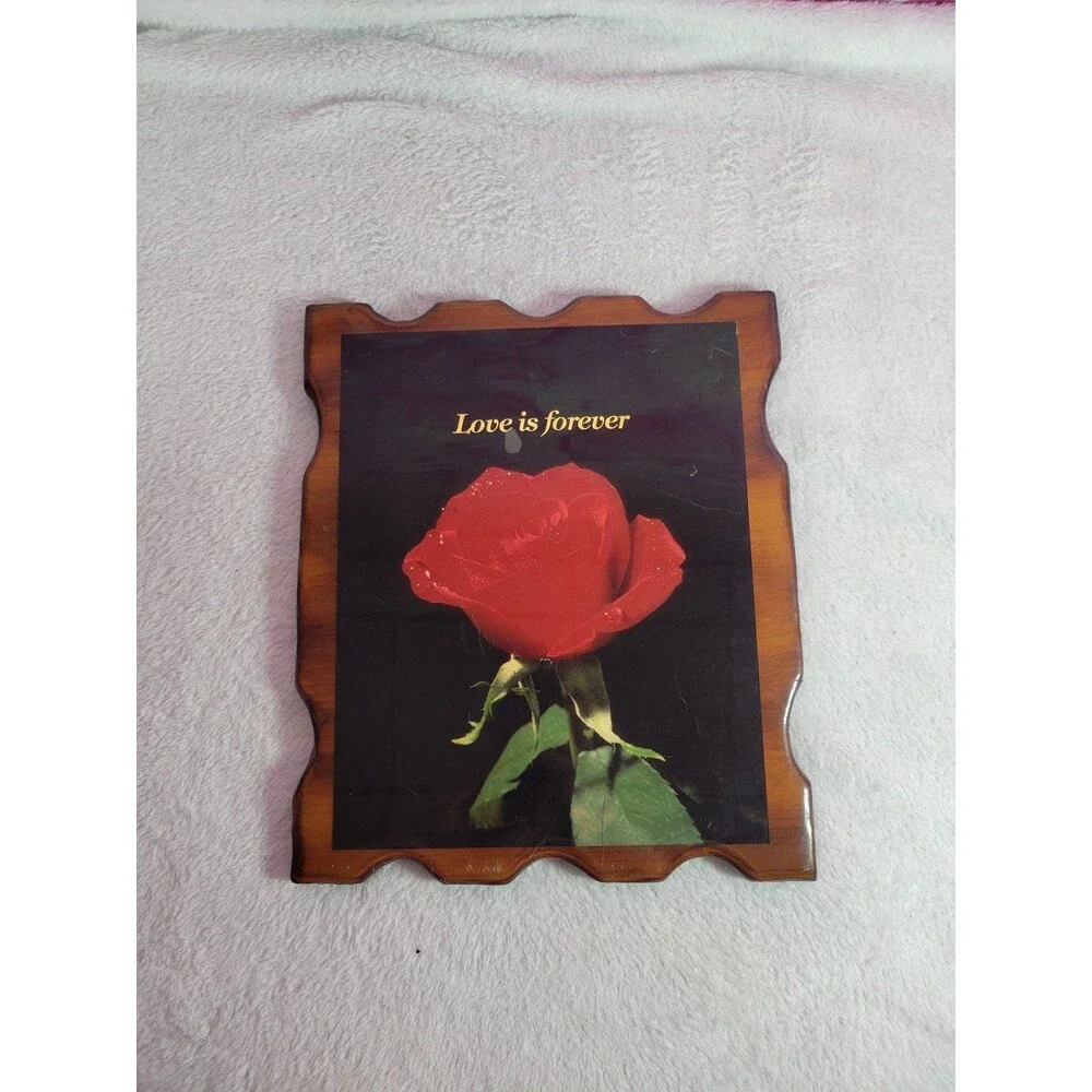 Love Is Forever Vintage Rose Wooden Wall Picture Decor 9